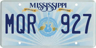 MS license plate MQR927
