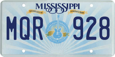 MS license plate MQR928