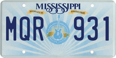 MS license plate MQR931