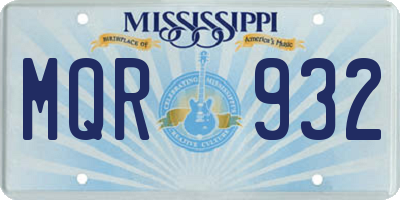 MS license plate MQR932