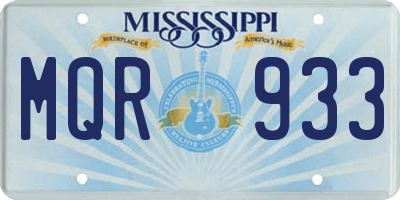 MS license plate MQR933