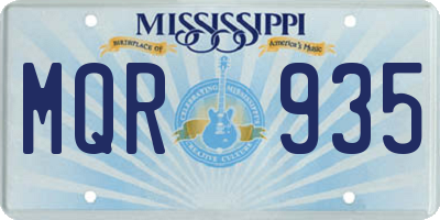 MS license plate MQR935