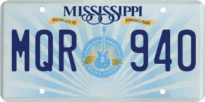 MS license plate MQR940