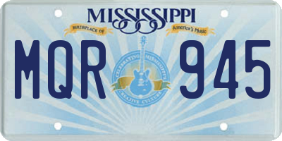 MS license plate MQR945