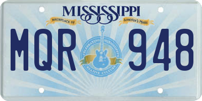 MS license plate MQR948