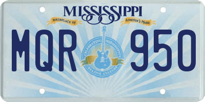 MS license plate MQR950