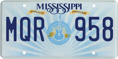 MS license plate MQR958
