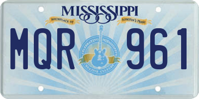 MS license plate MQR961