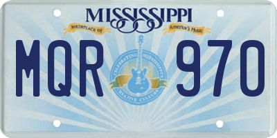MS license plate MQR970