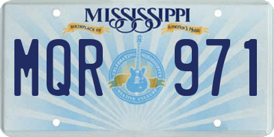 MS license plate MQR971