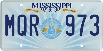 MS license plate MQR973