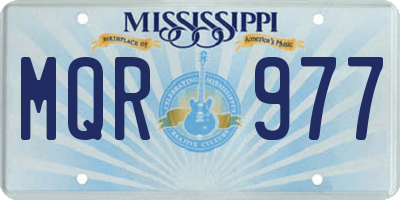 MS license plate MQR977
