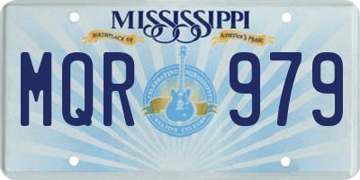 MS license plate MQR979