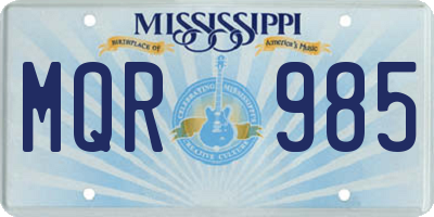 MS license plate MQR985