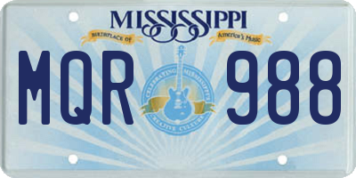 MS license plate MQR988