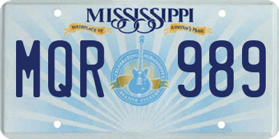 MS license plate MQR989
