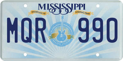 MS license plate MQR990