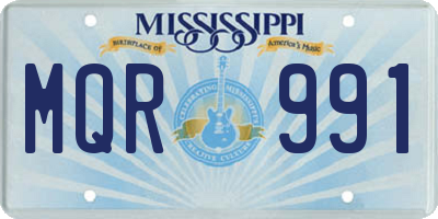 MS license plate MQR991