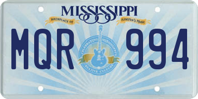MS license plate MQR994