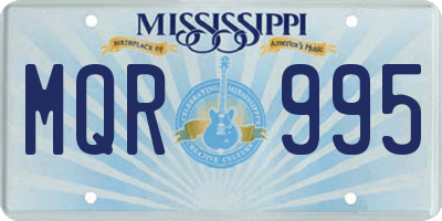 MS license plate MQR995