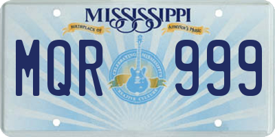 MS license plate MQR999