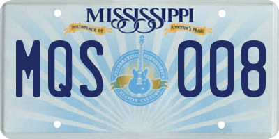 MS license plate MQS008