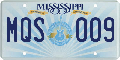 MS license plate MQS009