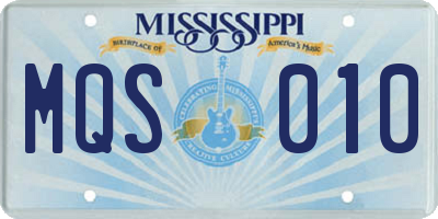 MS license plate MQS010