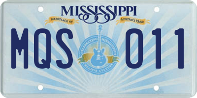 MS license plate MQS011