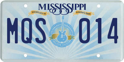 MS license plate MQS014