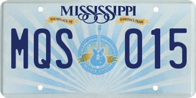 MS license plate MQS015