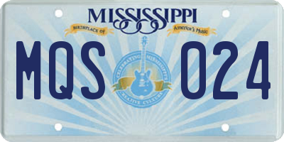 MS license plate MQS024