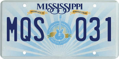 MS license plate MQS031