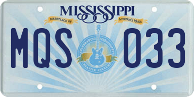 MS license plate MQS033