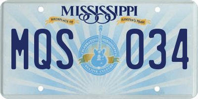 MS license plate MQS034