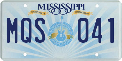 MS license plate MQS041