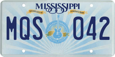 MS license plate MQS042