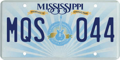 MS license plate MQS044