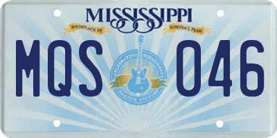 MS license plate MQS046