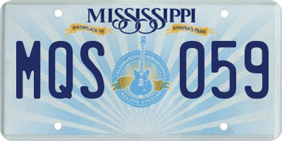 MS license plate MQS059