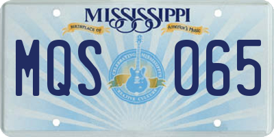 MS license plate MQS065