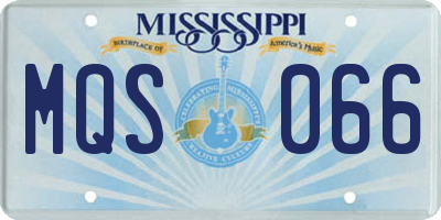 MS license plate MQS066