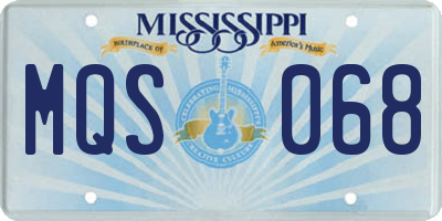 MS license plate MQS068