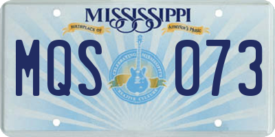 MS license plate MQS073