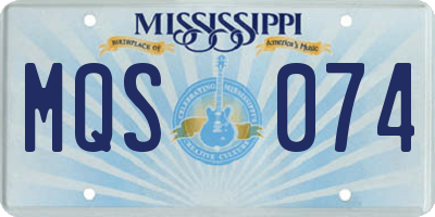 MS license plate MQS074