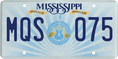 MS license plate MQS075