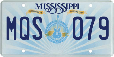 MS license plate MQS079