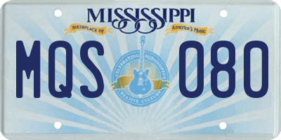 MS license plate MQS080