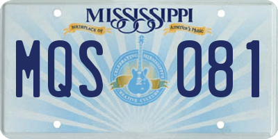 MS license plate MQS081