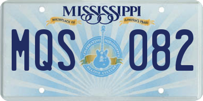 MS license plate MQS082